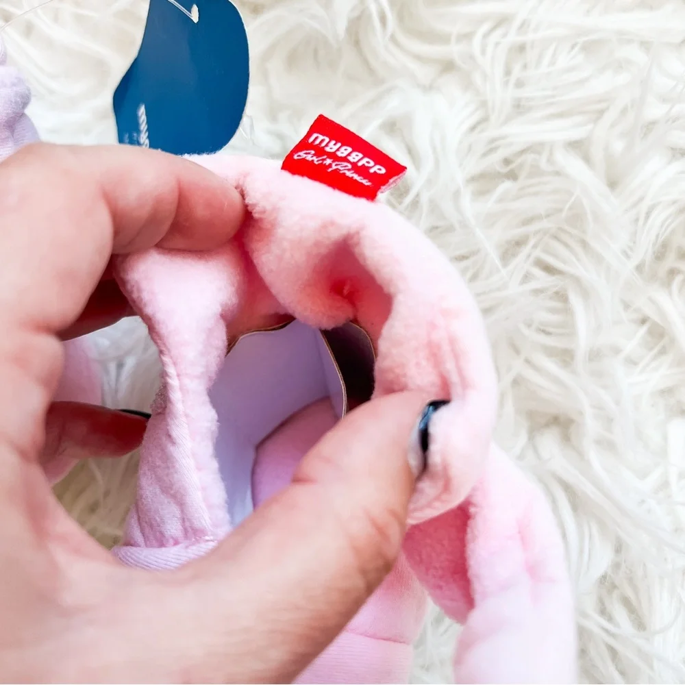 Myggpp Pink Fleece-Lined Baby Booties 6-12M NWT